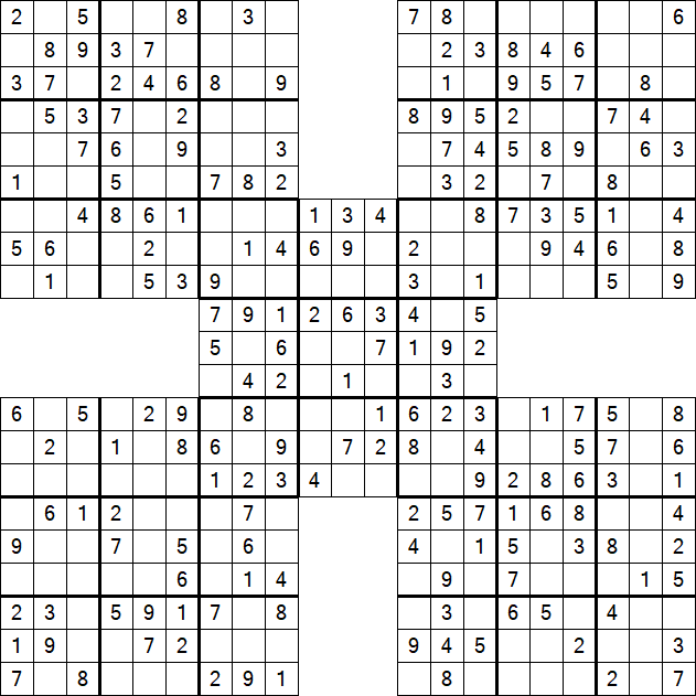 Samurai Sudoku - Easy