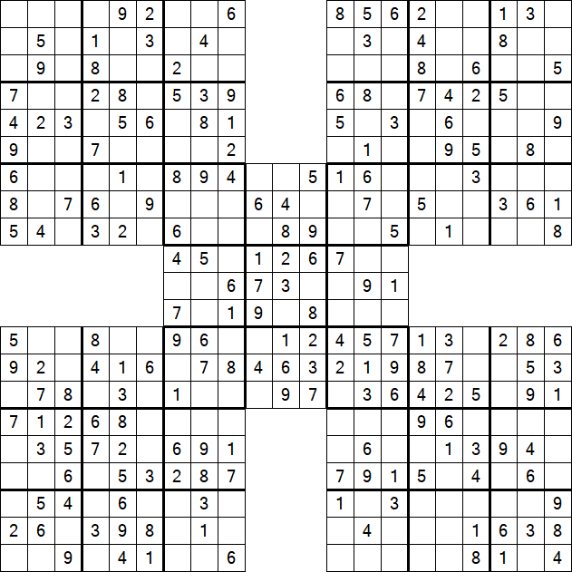 Samurai Sudoku - Simple