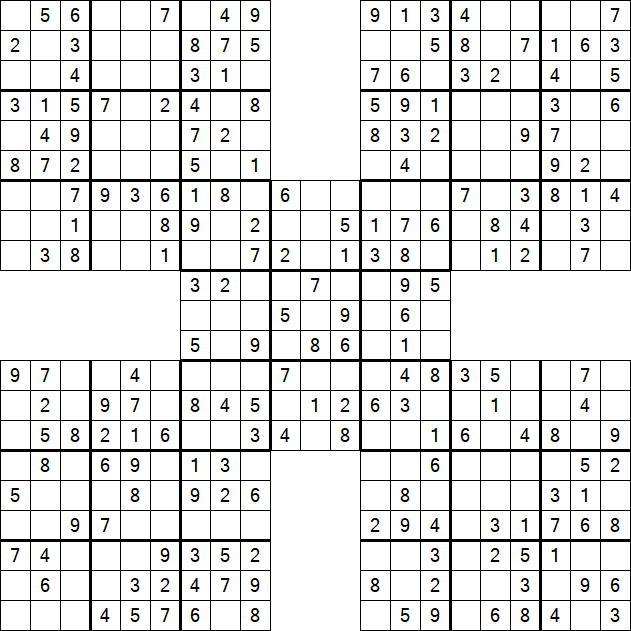 Samurai Sudoku - Simple