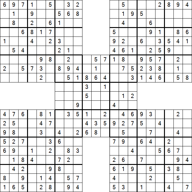 Samurai Sudoku - Simple