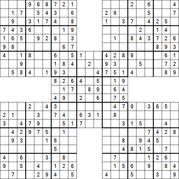 Samurai Sudoku - Simple