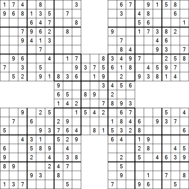 Samurai Sudoku - Simple