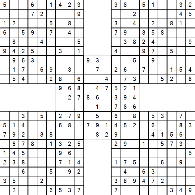 Samurai Sudoku - Simple