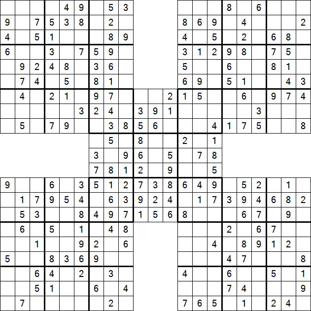 Samurai Sudoku - Simple