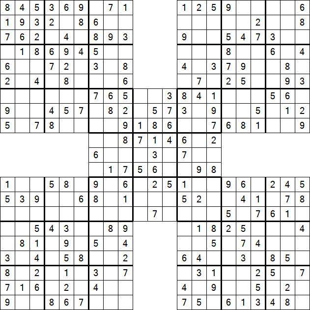 Samurai Sudoku - Easy