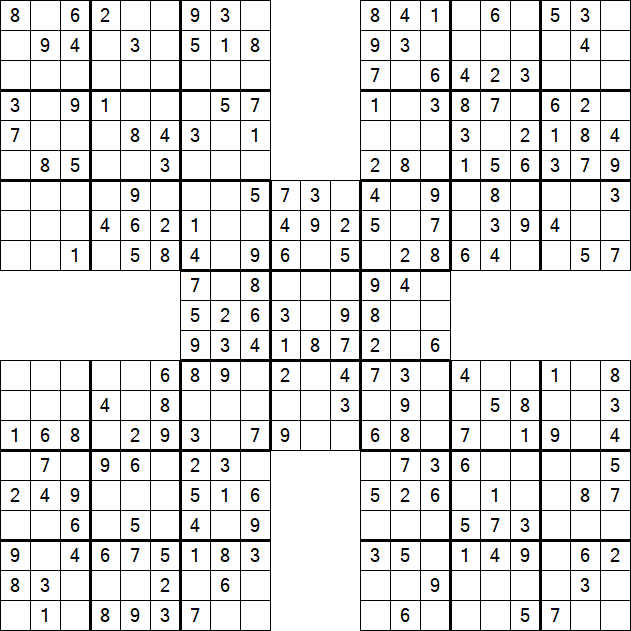 Samurai Sudoku - Simple