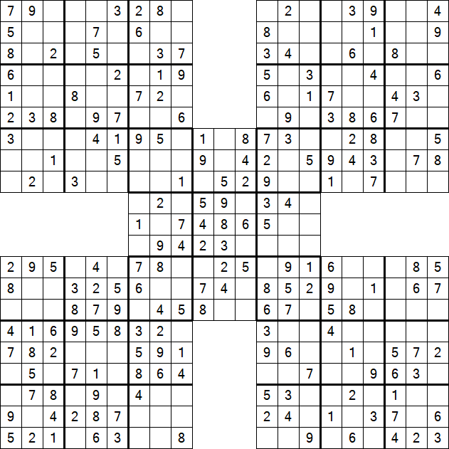 Samurai Sudoku - Simple