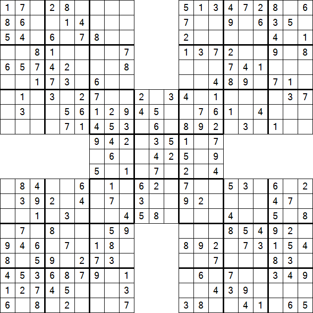 Samurai Sudoku - Einfach