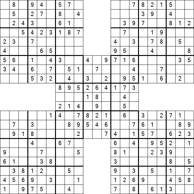 Samurai Sudoku - Easy