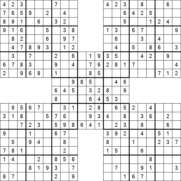 Samurai Sudoku - Einfach