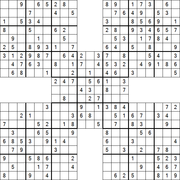 Samurai Sudoku - Einfach