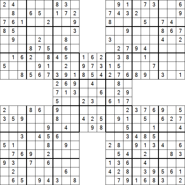 Samurai Sudoku - Easy
