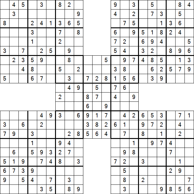 Samurai Sudoku - Easy
