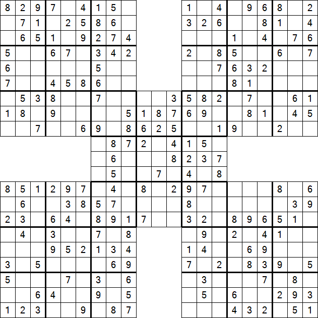 Samurai Sudoku - Einfach
