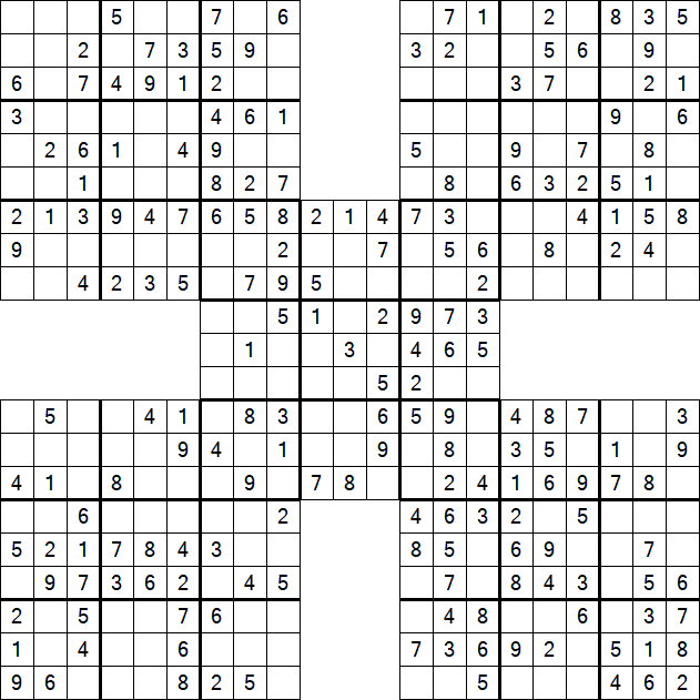 Samurai Sudoku - Einfach