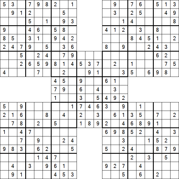 Samurai Sudoku - Einfach