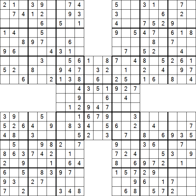 Samurai Sudoku - Easy