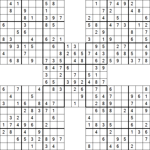 Samurai Sudoku - Einfach