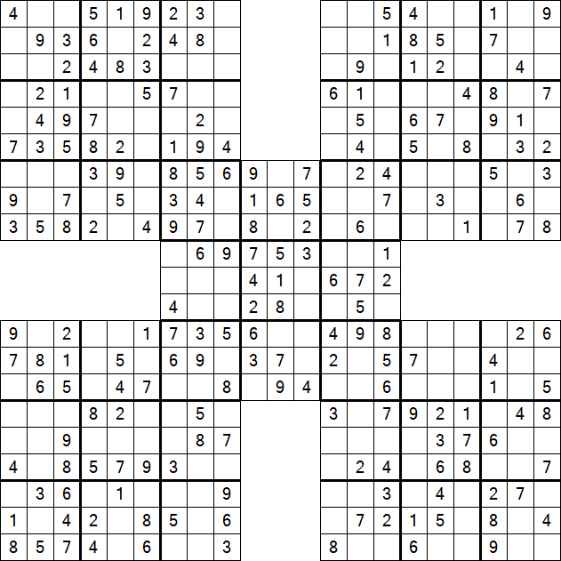 Samurai Sudoku - Easy