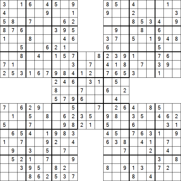Samurai Sudoku - Easy