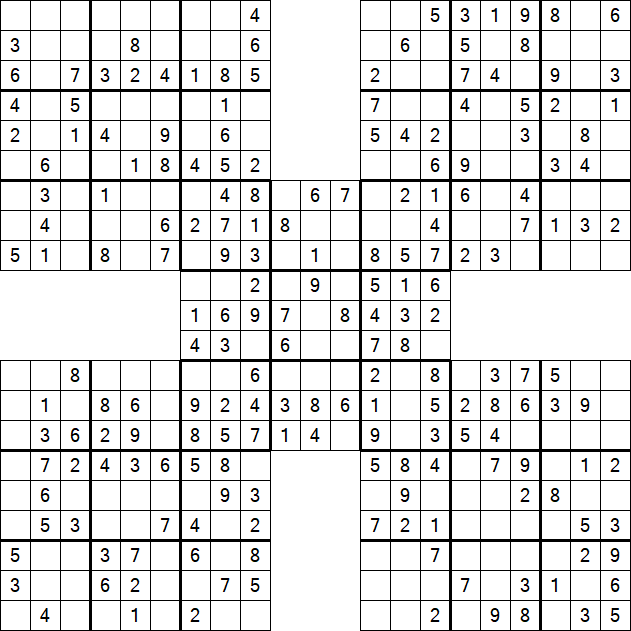Samurai Sudoku - Easy