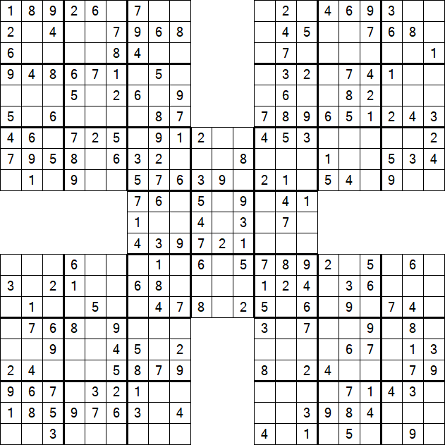 Samurai Sudoku - Easy