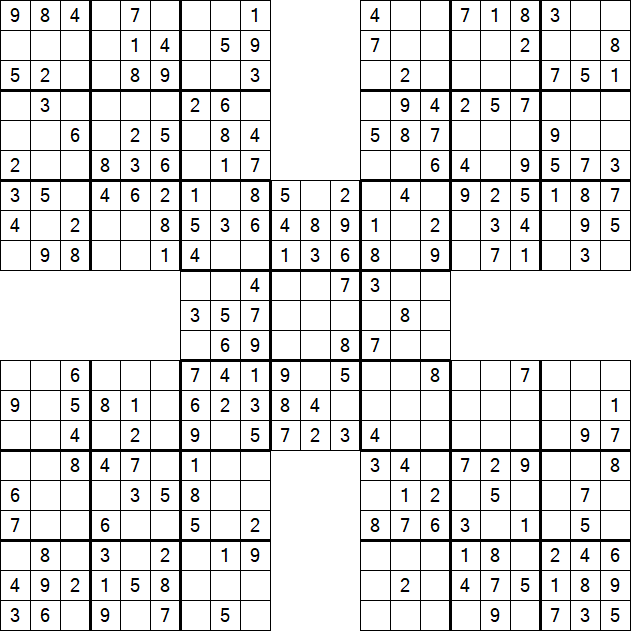 Samurai Sudoku - Einfach