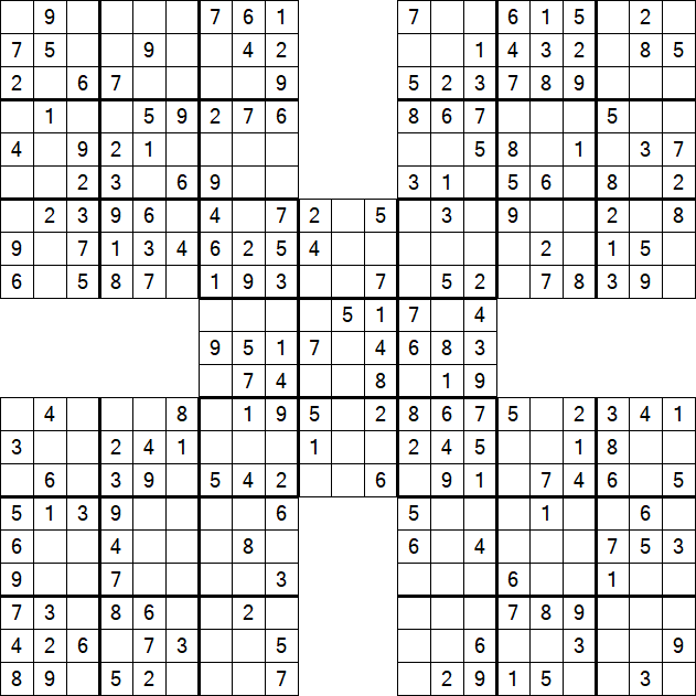 Samurai Sudoku - Easy