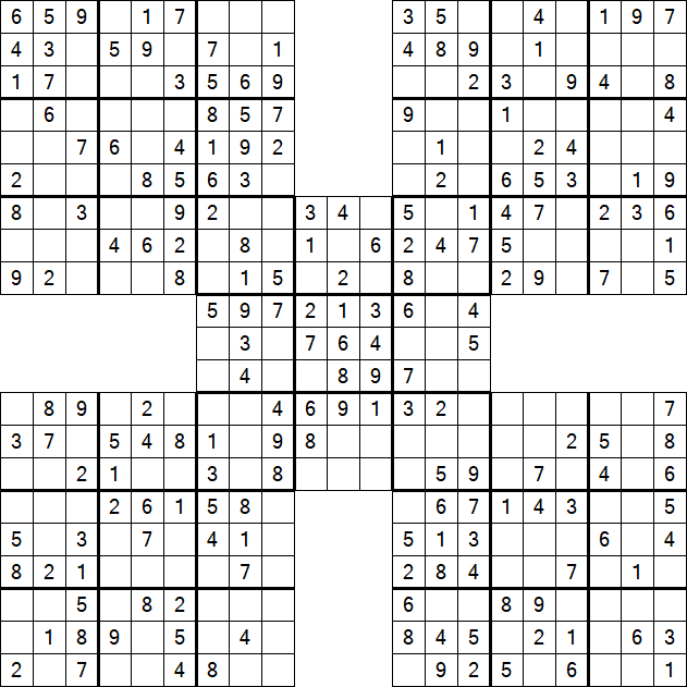 Samurai Sudoku - Easy