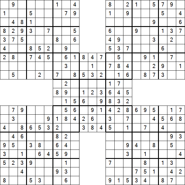 Samurai Sudoku - Easy