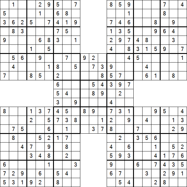 Samurai Sudoku - Easy