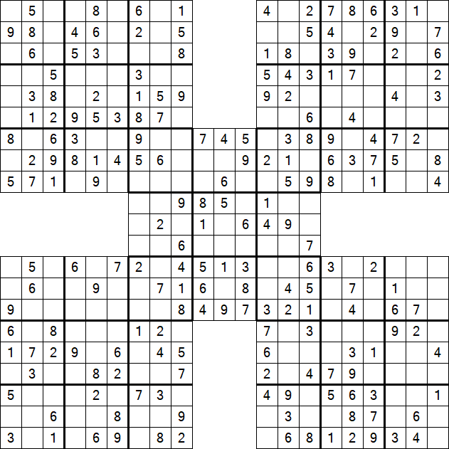 Samurai Sudoku - Easy