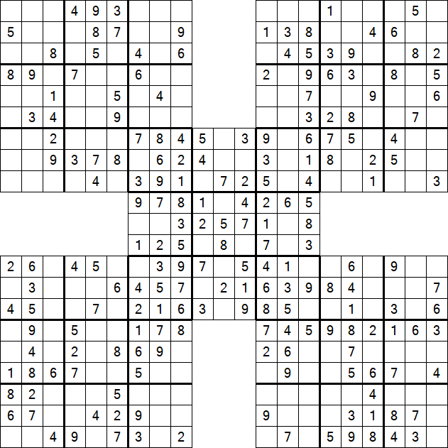 Samurai Sudoku - Easy