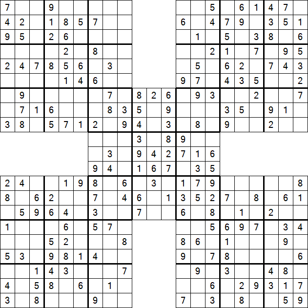 Samurai Sudoku - Easy