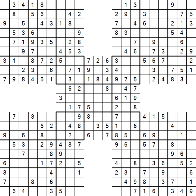 Samurai Sudoku - Easy