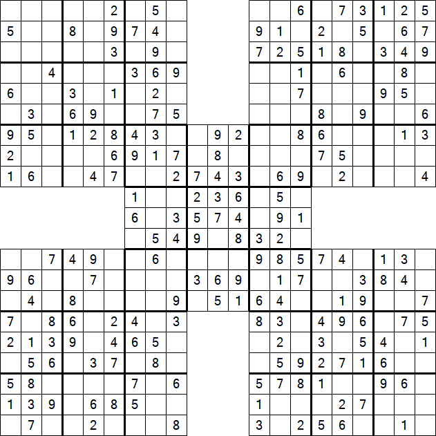 Samurai Sudoku - Easy
