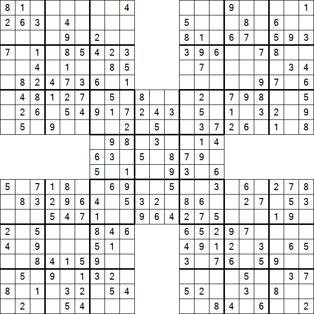 Samurai Sudoku - Easy