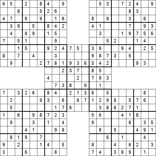 Samurai Sudoku - Easy