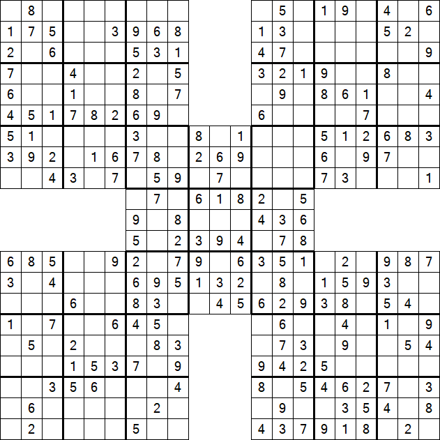 Samurai Sudoku - Easy
