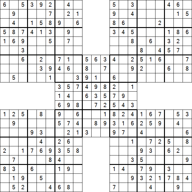 Samurai Sudoku - Easy