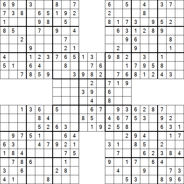 Samurai Sudoku - Easy