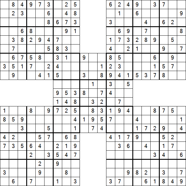 Samurai Sudoku - Easy