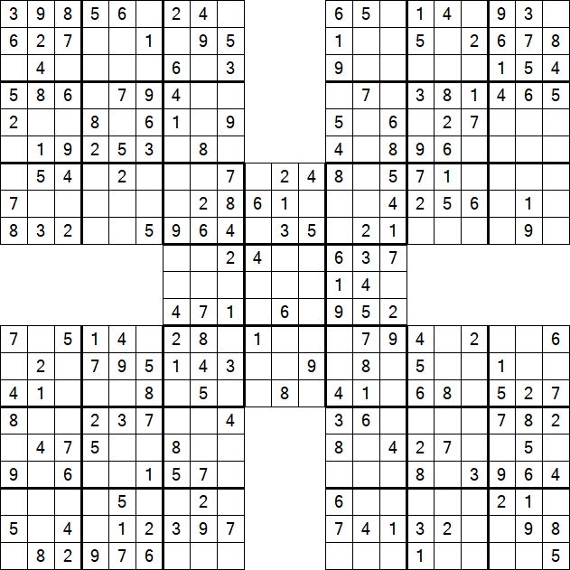 Samurai Sudoku - Einfach