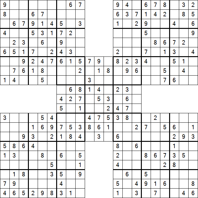 Samurai Sudoku - Easy