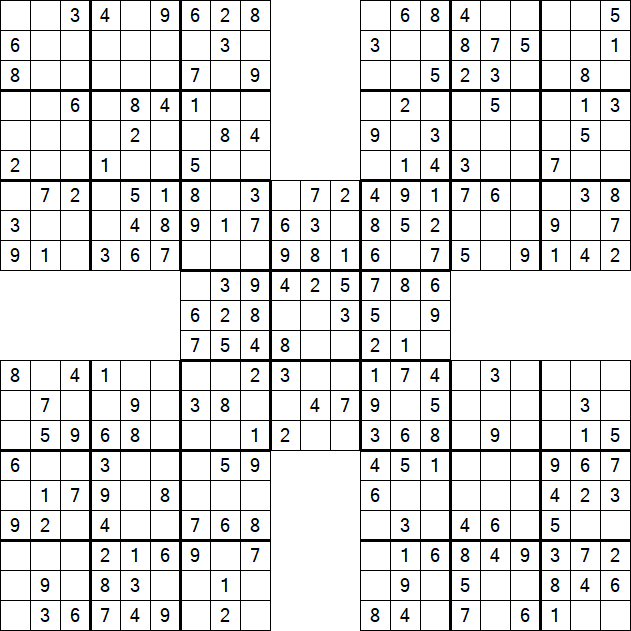 Samurai Sudoku - Easy