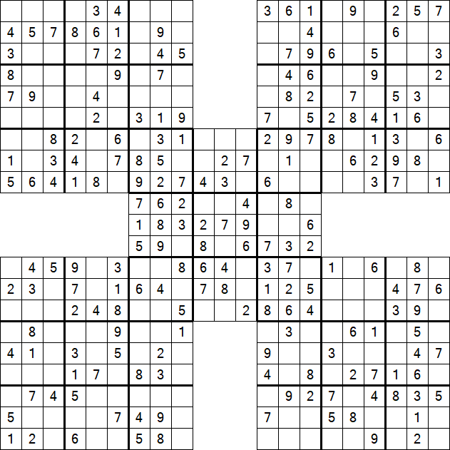 Samurai Sudoku - Easy