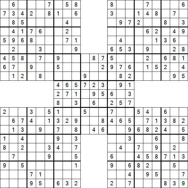 Samurai Sudoku - Easy