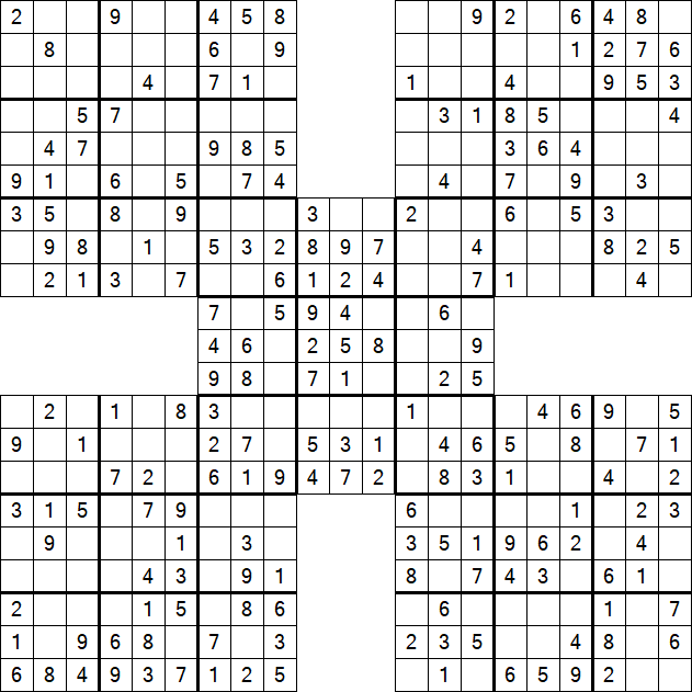 Samurai Sudoku - Easy