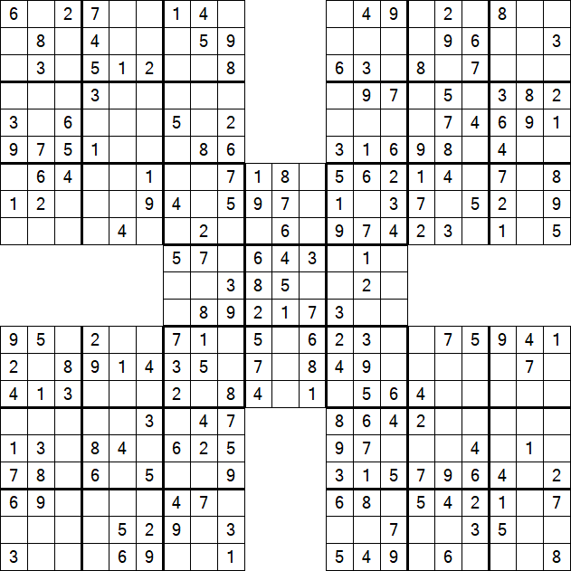 Samurai Sudoku - Easy