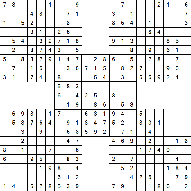 Samurai Sudoku - Easy
